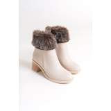 Lisinya948 Fermuarlı Ortopedik Taban Suya ve Soğuğa Dayanıklı Tüylü Topuklu Kadın Bot KT Krem Lisinya948 Fermuarlı Ortopedik Taban Suya ve Soğuğa Dayanıklı Tüylü Topuklu Kadın Bot KT Krem