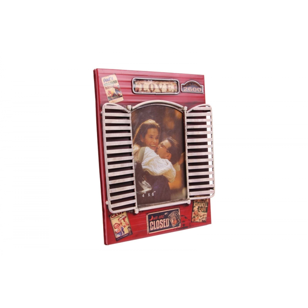 Vintage Tasarım Dekoratif Metal Çerçeve Panjur Temalı