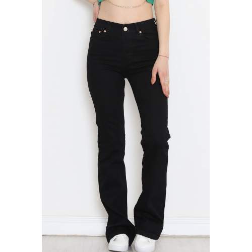 İspanyol Paça Kot Pantolon Siyah1