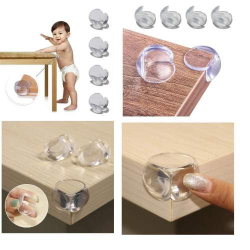 Bebek Çocuk Yumuşak ve Esnek Dairesel Şeffaf Yapışkanlı Güvenlik Köşe Koruyucu (4 Adet) Bebek Çocuk Yumuşak ve Esnek Dairesel Şeffaf Yapışkanlı Güvenlik Köşe Koruyucu (4 Adet)