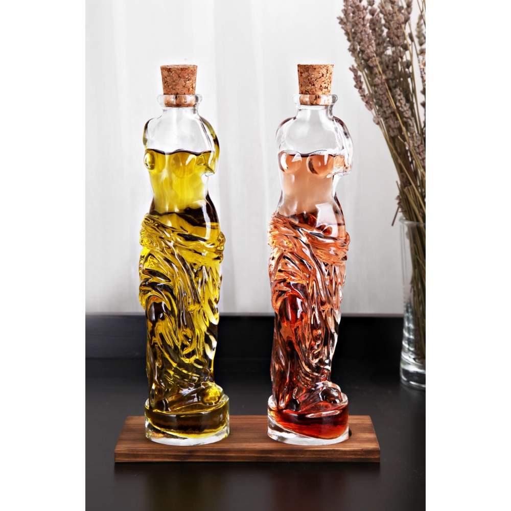 Yağ Şişesi - Yağdanlık - Kadın Figürlü 3lü Set - 750ML Yağ Şişesi - Yağdanlık - Kadın Figürlü 3lü Set - 750ML