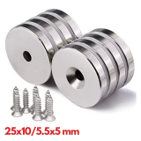 25x10/5x5.5 Mm Havşa Delikli Neodyum Mıknatıs - Güçlü N35 Nikel Kaplama Magnet 25x10/5x5.5 Mm Havşa Delikli Neodyum Mıknatıs - Güçlü N35 Nikel Kaplama Magnet
