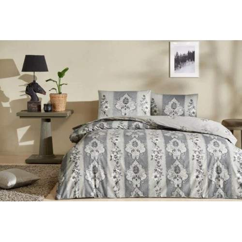 Çift Kişilik Ranforce Nevresim Takımı Edwina Gri Çift Kişilik Ranforce Nevresim Takımı Edwina Gri