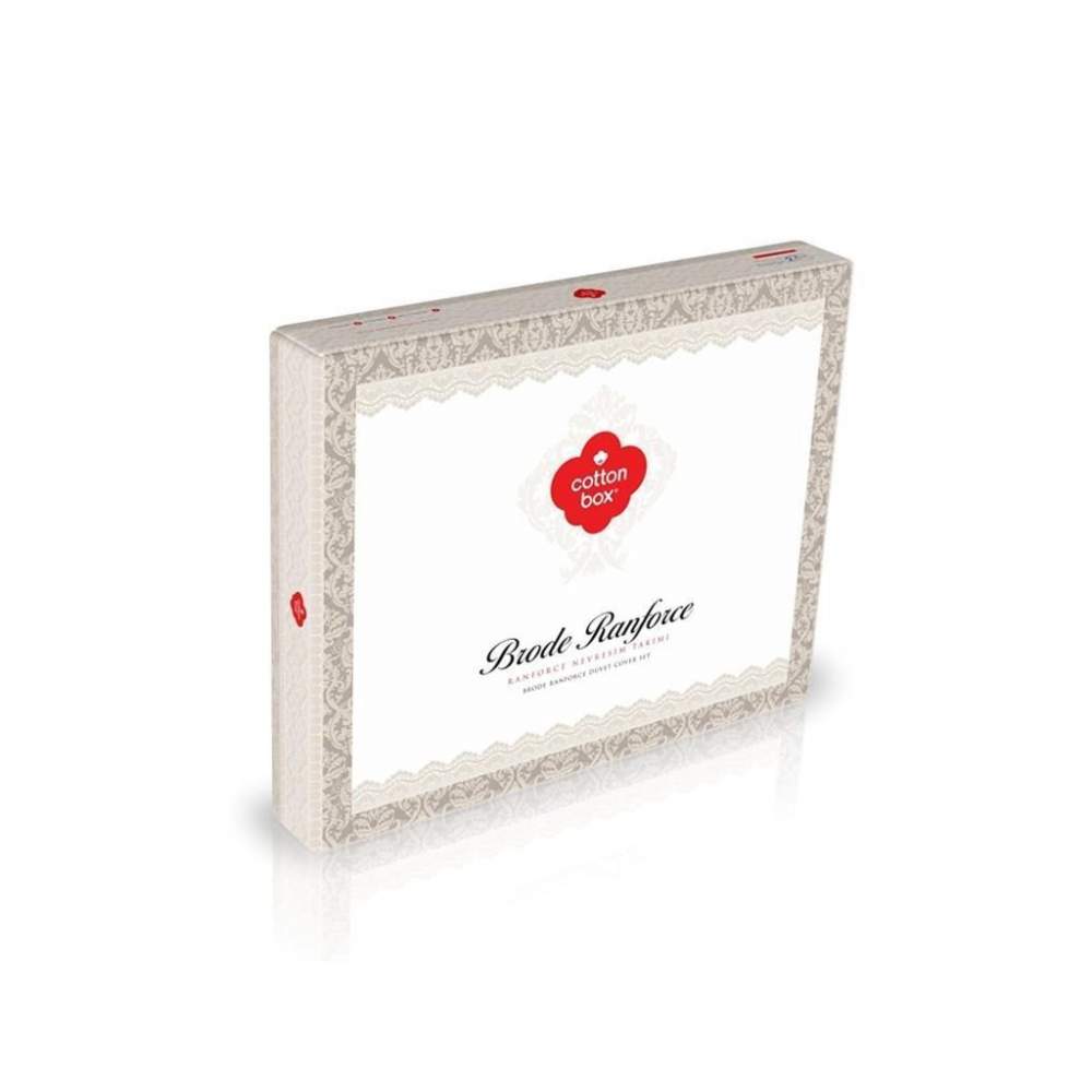 Ranforce Çift Kişilik Nevresim Takımı İvory Yeşil