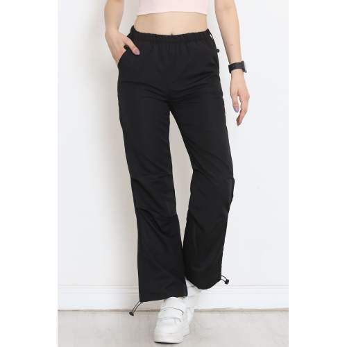 Paraşüt Kumaş Eşofman Altı Siyah