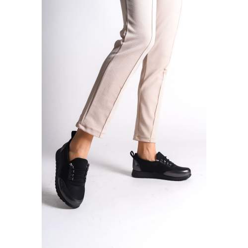 Lisinya948 Bağcıklı Lastikli Ortopedik Rahat Taban Cilt Detaylı Babet Anne Ayakkabısı ST Siyah/Gri Lisinya948 Bağcıklı Lastikli Ortopedik Rahat Taban Cilt Detaylı Babet Anne Ayakkabısı ST Siyah/Gri