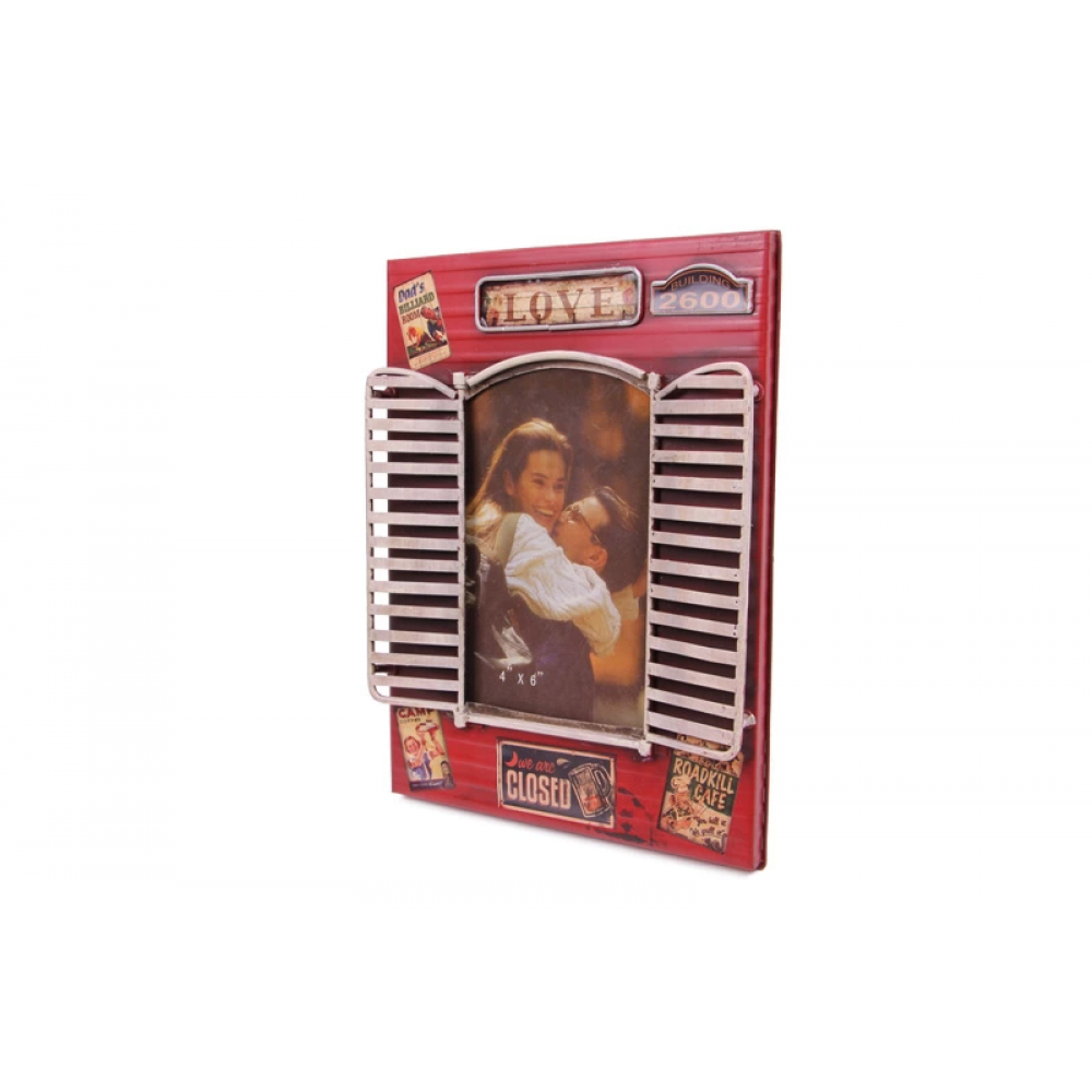 Vintage Tasarım Dekoratif Metal Çerçeve Panjur Temalı