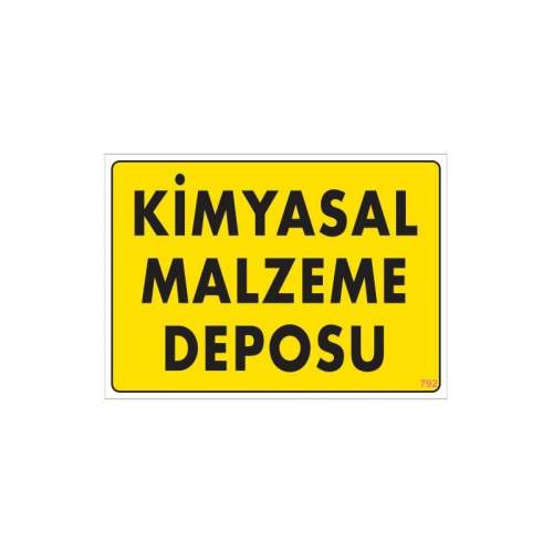 Kimyasal Malzeme Deposu Uyarı Levhası 25x35 KOD: 792 Kimyasal Malzeme Deposu Uyarı Levhası 25x35 KOD: 792