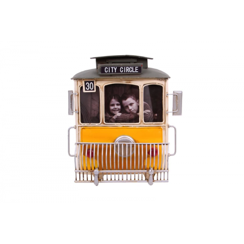 Vintage Tasarım Dekoratif Metal Çerçeve Tramvay Temalı Vintage Tasarım Dekoratif Metal Çerçeve Tramvay Temalı