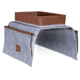 Çok Amaçlı Deri Şeritli Cepli Koltuk Kenarı Düzenleyici 03938