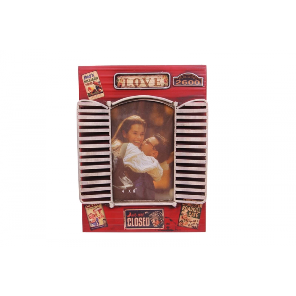 Vintage Tasarım Dekoratif Metal Çerçeve Panjur Temalı