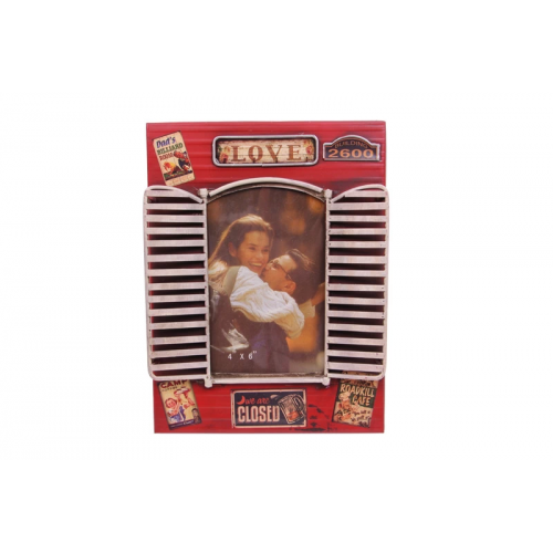 Vintage Tasarım Dekoratif Metal Çerçeve Panjur Temalı Vintage Tasarım Dekoratif Metal Çerçeve Panjur Temalı