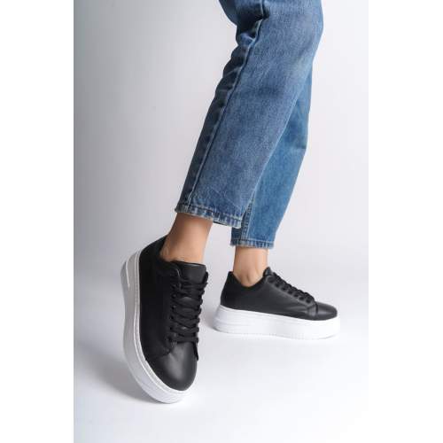 Lisinya948 Bağcıklı Ortopedik Taban Kadın Sneaker Ayakkabı BT Siyah Lisinya948 Bağcıklı Ortopedik Taban Kadın Sneaker Ayakkabı BT Siyah