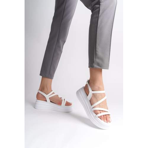Lisinya948 İnce Tokalı Şerit Detaylı Ortopedik Taban Kadın Sandalet BT Beyaz Lisinya948 İnce Tokalı Şerit Detaylı Ortopedik Taban Kadın Sandalet BT Beyaz