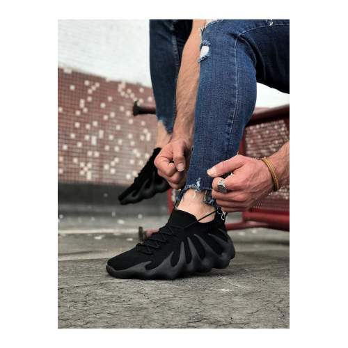 Siyah Triko Sargı Taban Casual Erkek Ayakkabı Siyah Triko Sargı Taban Casual Erkek Ayakkabı