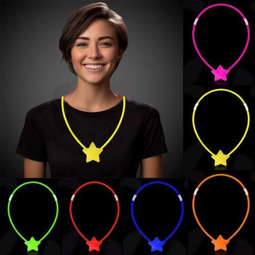 Glow Stick Yıldız Kolye - Glow Kolye - Glow Stick Partisi Yıldız Kolye 6 Adet Glow Stick Yıldız Kolye - Glow Kolye - Glow Stick Partisi Yıldız Kolye 6 Adet