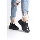 Lisinya948 Bağcıklı Ortopedik Taban Triko Detaylı Kadın Spor Ayakkabı ST Siyah/Gri Lisinya948 Bağcıklı Ortopedik Taban Triko Detaylı Kadın Spor Ayakkabı ST Siyah/Gri