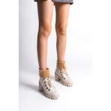 Lisinya948 Bağcıklı Fermuarlı Ortopedik Taban Topuklu Kürk Detaylı Cilt Kadın Bot KT Krem Lisinya948 Bağcıklı Fermuarlı Ortopedik Taban Topuklu Kürk Detaylı Cilt Kadın Bot KT Krem