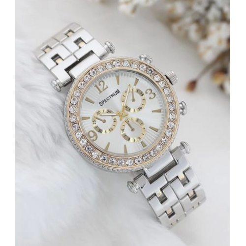 Zarif Ve Şık Özel Tasarım Zirkon Taşlı Metal Bayan Kol Saati (gümüş-gold) Zarif Ve Şık Özel Tasarım Zirkon Taşlı Metal Bayan Kol Saati (gümüş-gold)