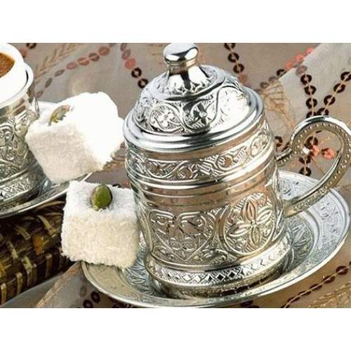 Osmanlı Motifli Kahve Fincanı - Gümüş Osmanlı Motifli Kahve Fincanı - Gümüş