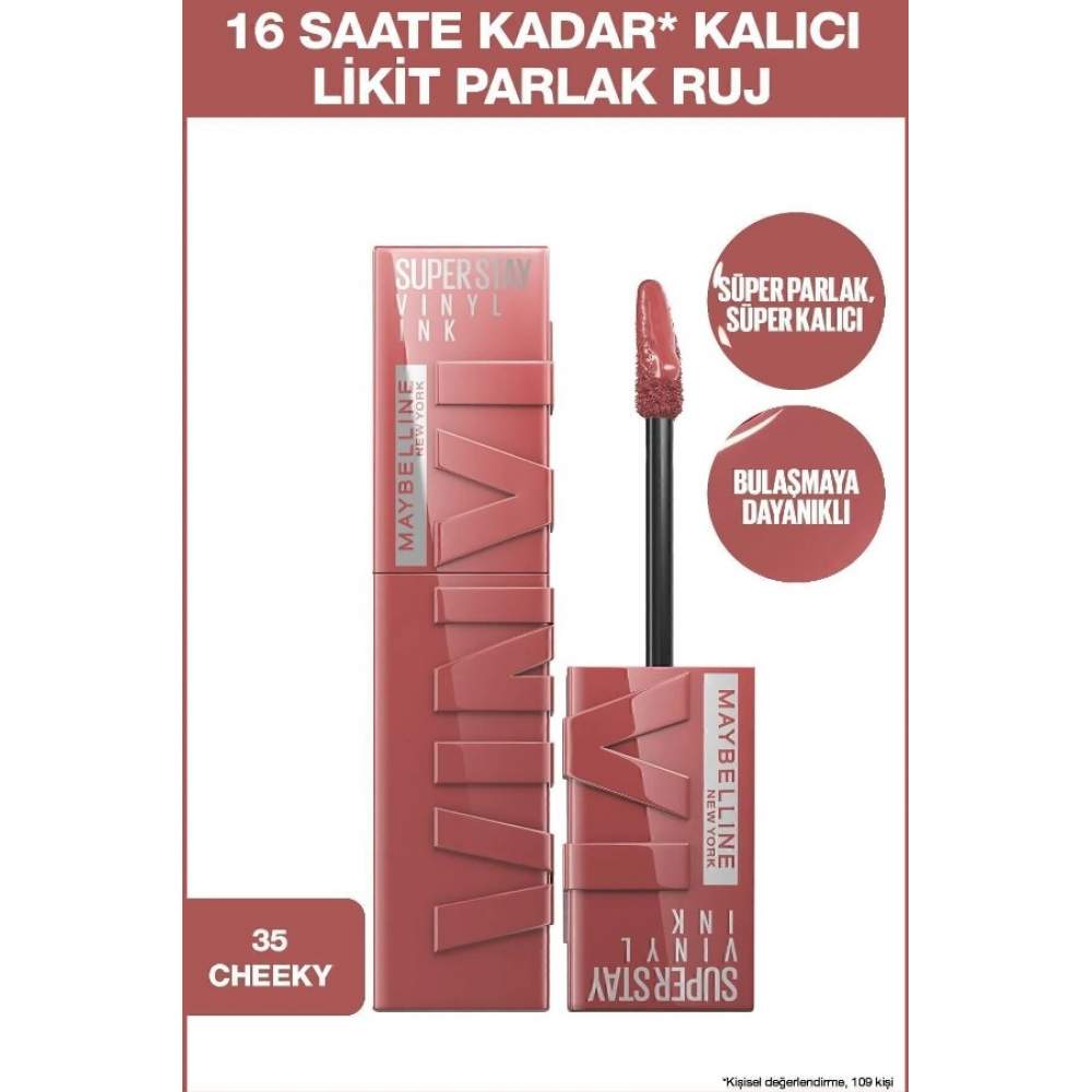 Maybelline Vinyl Ink No:35 Cheeky Likit Ruj Maybelline Vinyl Ink No:35 Cheeky Likit Ruj