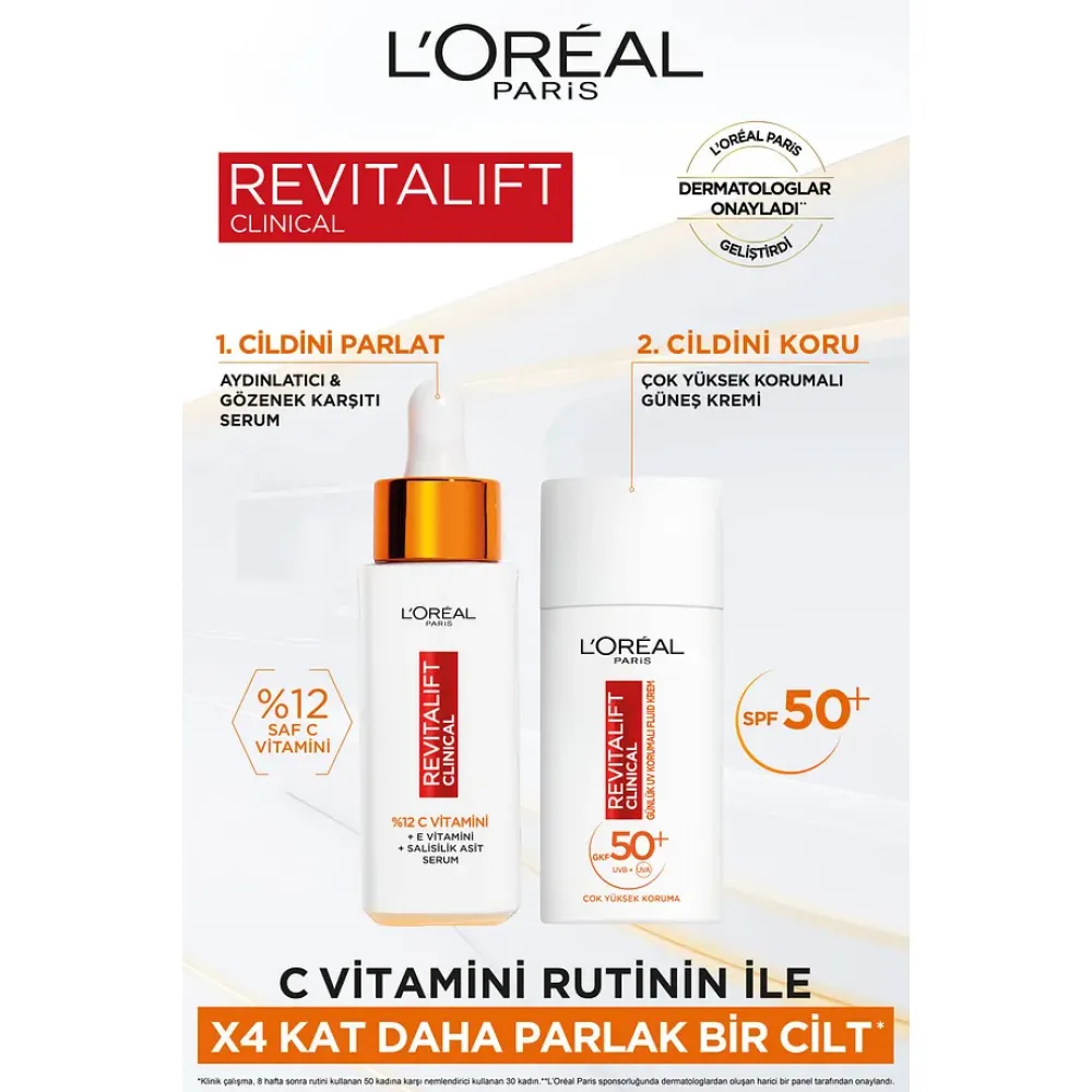 Loreal Paris Revitalift Clinical SPF50+ 50 ml Yüz Güneş Kremi Loreal Paris Revitalift Clinical SPF50+ 50 ml Yüz Güneş Kremi