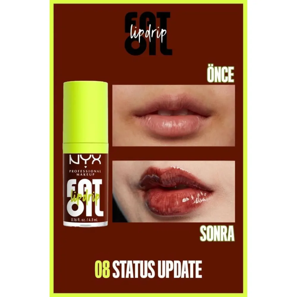 Nyx Status Update Fat Oil Lip Drip Parlatıcı Dudak Yağı Nyx Status Update Fat Oil Lip Drip Parlatıcı Dudak Yağı