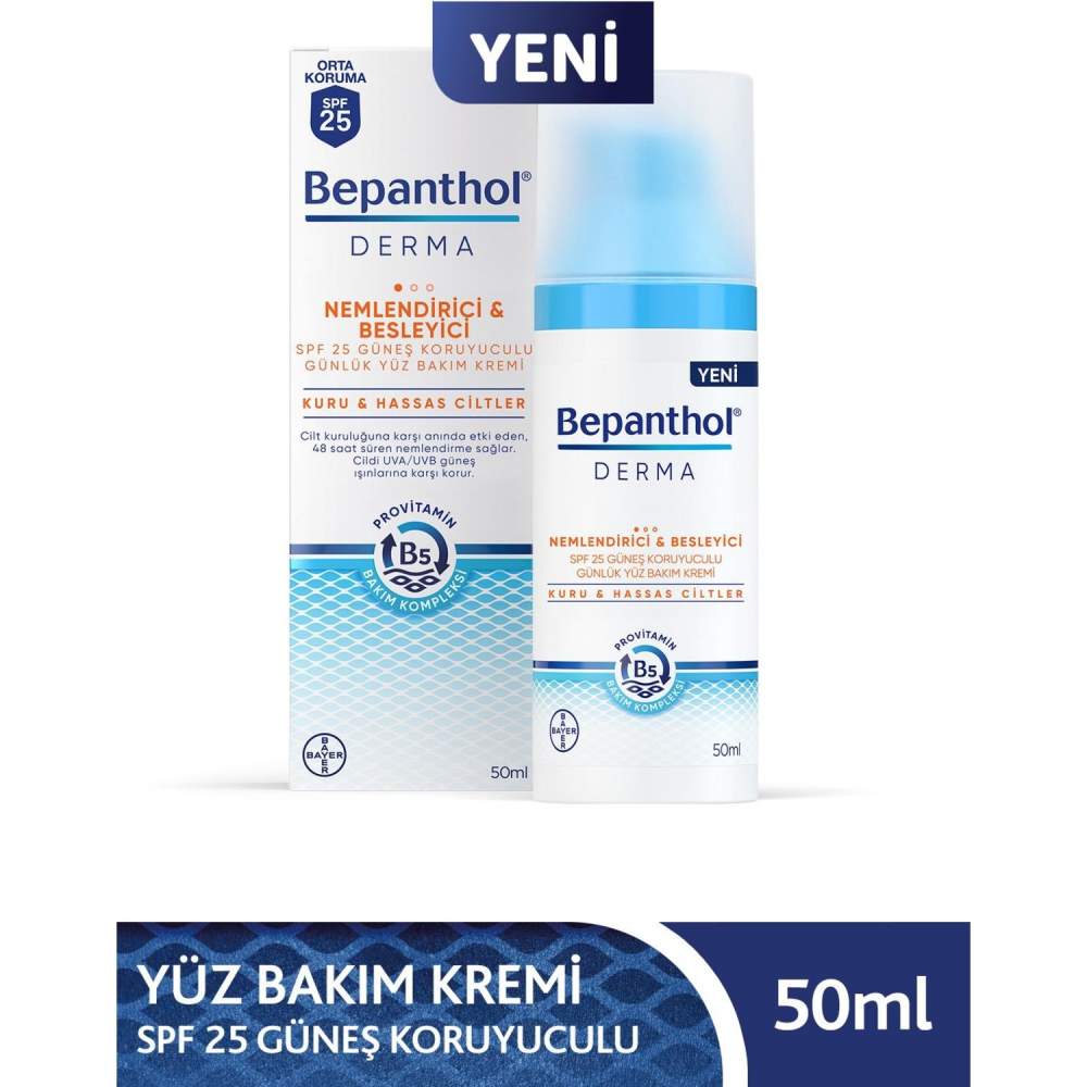 Bepanthol Derma Nemlendirici Ve Besleyici Yüz Bakım Kremi Kuru Ve Hassas Ciltler