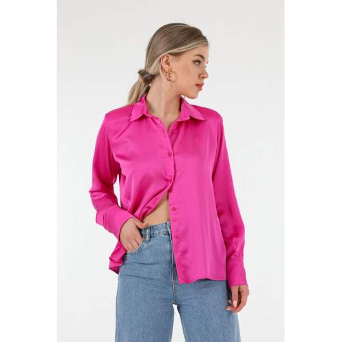 KAKTÜS Saten Kumaş Vatkalı Kadın Gömlek-Fuşya SDaqPeYVIFUo KAKTÜS Saten Kumaş Vatkalı Kadın Gömlek-Fuşya SDaqPeYVIFUo