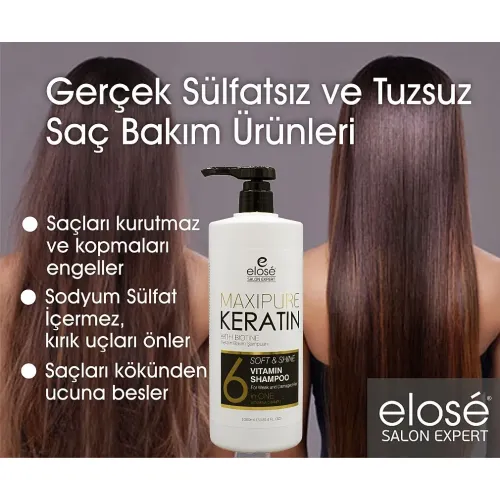 Elose Keratin Tuzsuz Saç Bakım Şampuanı 1000 Ml. Elose Keratin Tuzsuz Saç Bakım Şampuanı 1000 Ml.